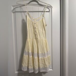 Aerie Yellow & White Striped Midi Dress